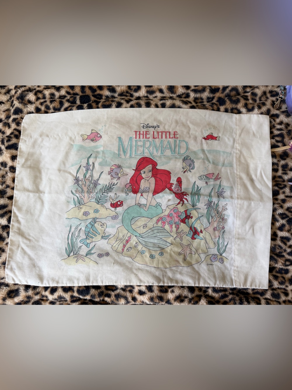 Vintage Disney the little mermaid  pillow case